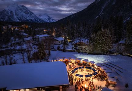 Christkindlmarkt Leutasch Drohnenaufnahme