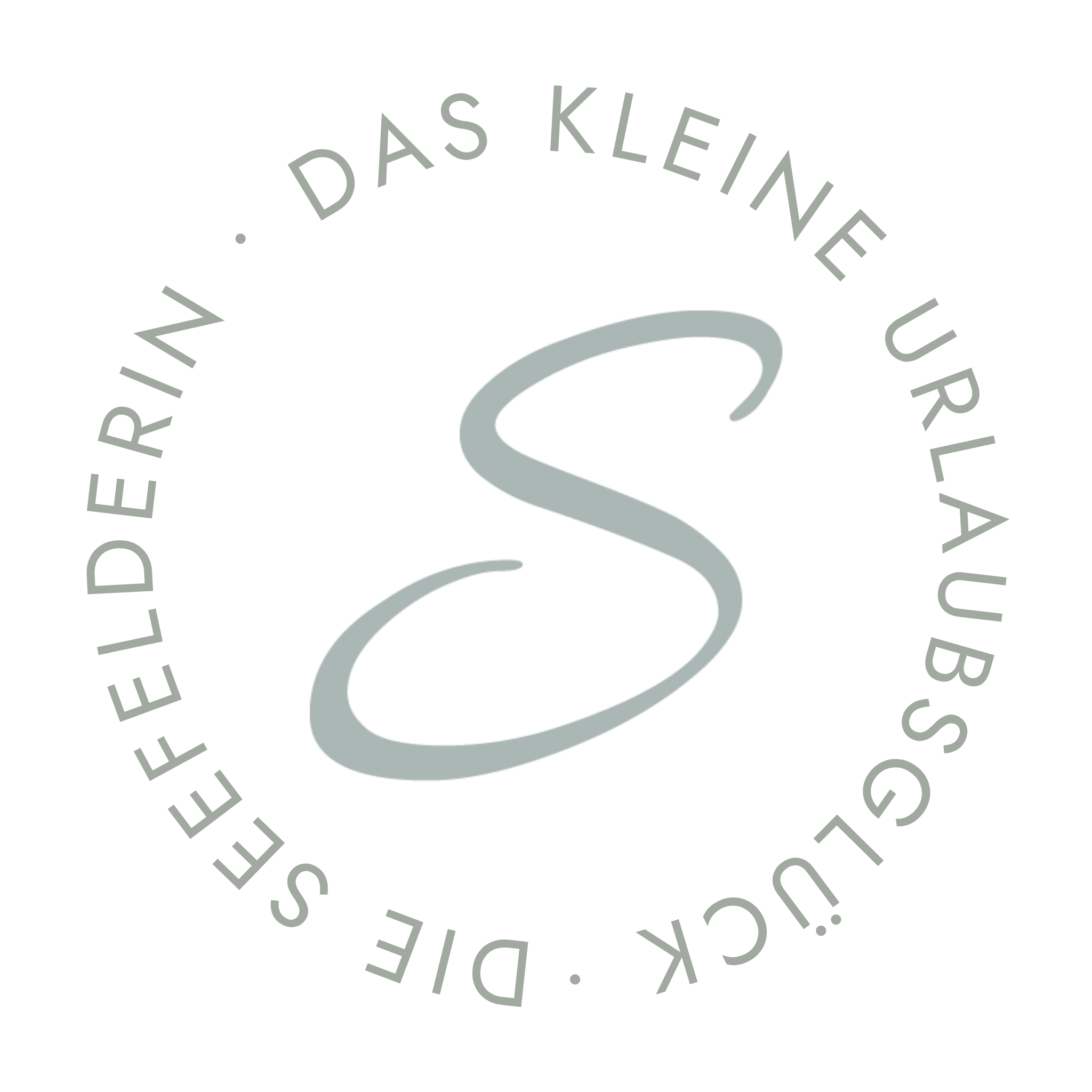 A modern logo with an elegant "S" in the center. Below it, it says "The little vacation happiness" and "The Seefelderin" in a circular design.