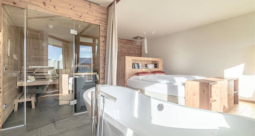 Suite, shower and bath tub, terrace