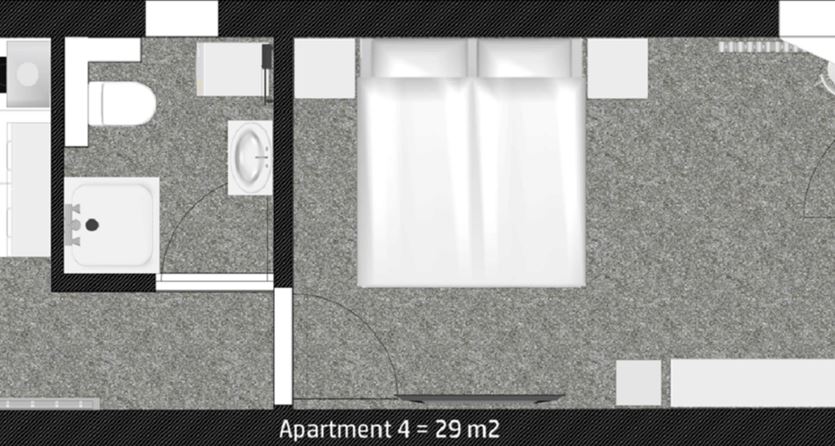 Appartamento, doccia, WC, 1 camera da letto