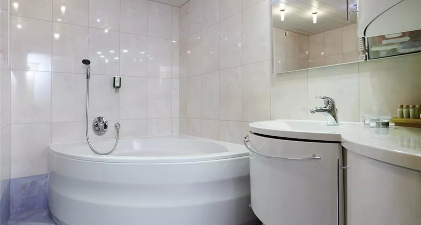 suite with shower, bath tub, WC
