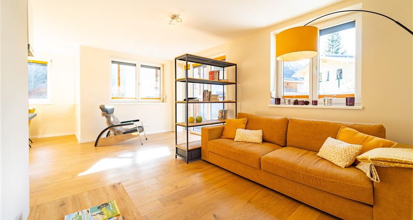 Stylishly furnished living room with plenty of space for cozy hours.