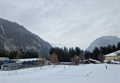 Oefenterrein bij het Alpenbad Leutasch