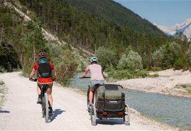 Biketour mit Kinderanhänger im Hinterautal