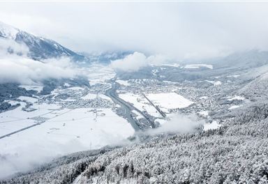 Winterliches Inntal bei Mösern