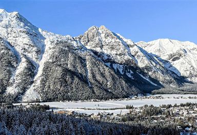 Winter view into the Leutaschtal valley