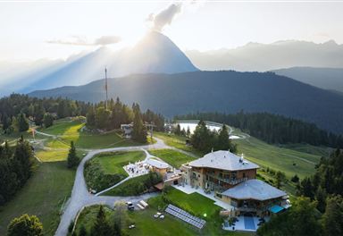 Bergrestaurant Gschwandtkopf at sunset