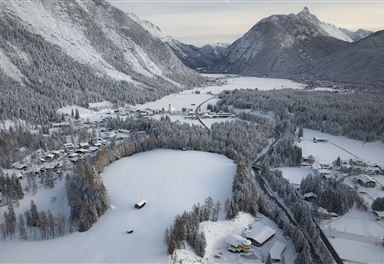 Wintry Leutaschtal valley