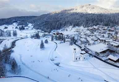 Seefeld in winter with Seekirchl