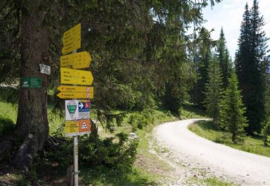 Signposts in the Gaistal valley