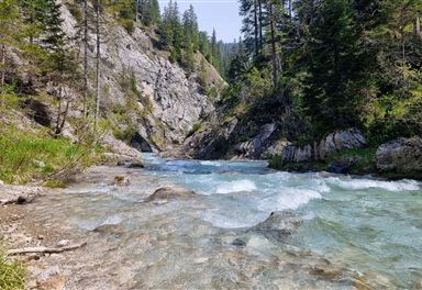 Gleirschklamm gorge along the mountain stream
