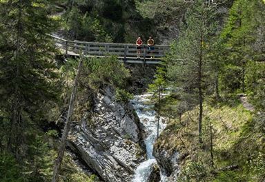 Holzbrücke über die Gleirschklamm