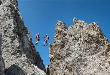 Seilbrücke am Haymon-Klettersteig