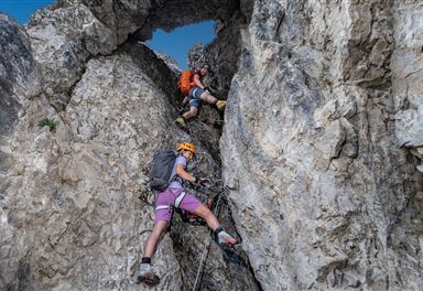 Kletterer am Thyrsus-Klettersteig
