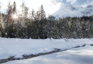 Winterlandschaft an der Leutascher Ache