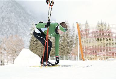 Langlaufster op snowfarming-loipe