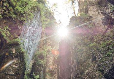 Sonneneinstrahlung in der Geisterklamm