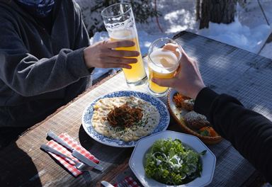 Stop for refreshments at the Reitherjochalm