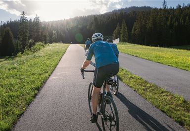 Road cyclists on the roller track