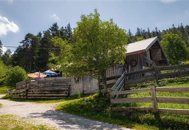 Scharnitzer Alm with hiking trail
