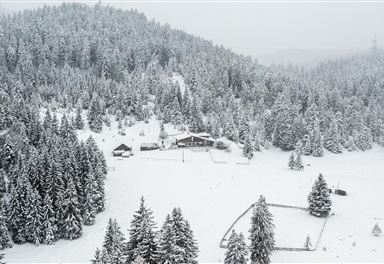 Wildmoosalm bei Neuschnee
