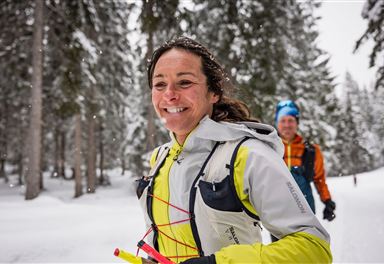 Winter trail running in Seefeld