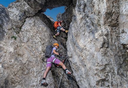 Kletterer am Thyrsus-Klettersteig