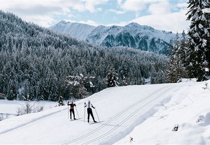 Langlaufen in der Region Seefeld_zwei Langläufer auf C1 Seekirchl Loipe in Seefeld_.jpg